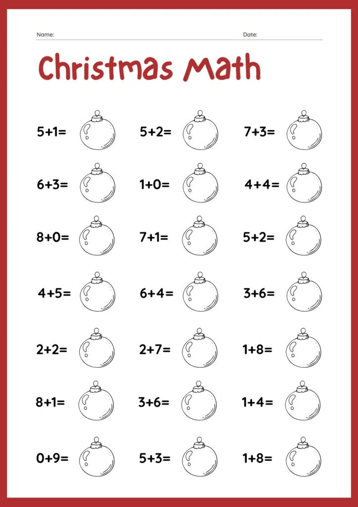 Christmas Math Worksheet