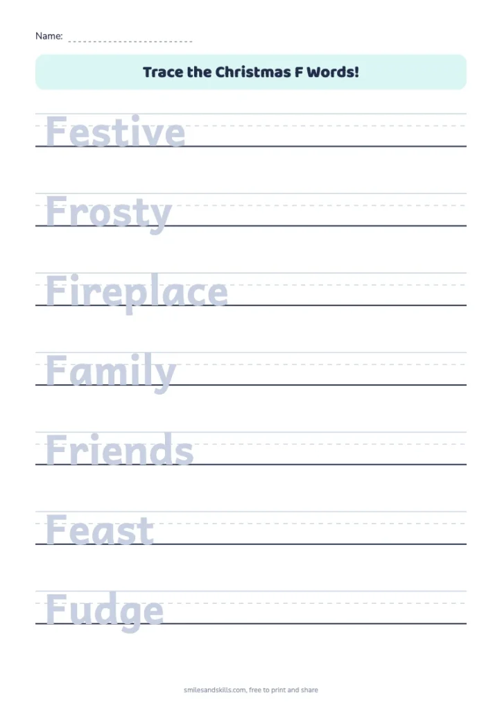Trace the Christmas F Words