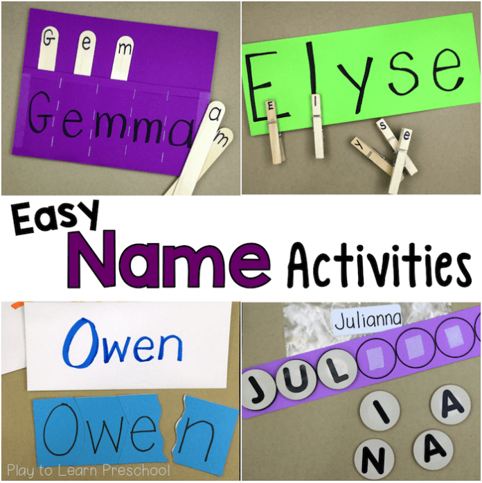 Name Activities for Preschool