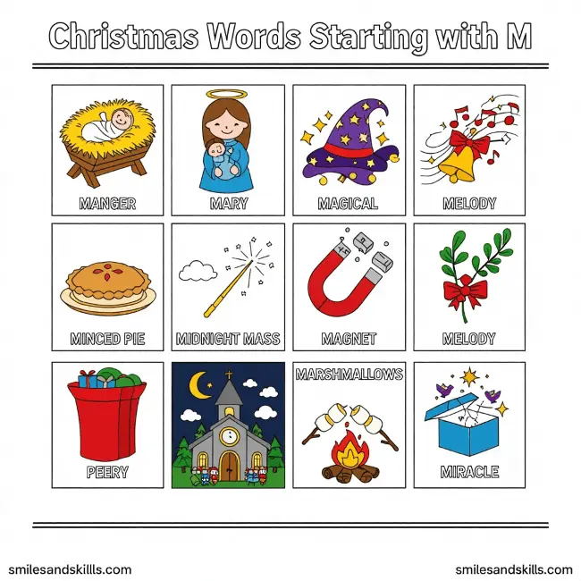 List of Christmas Words Starting with M