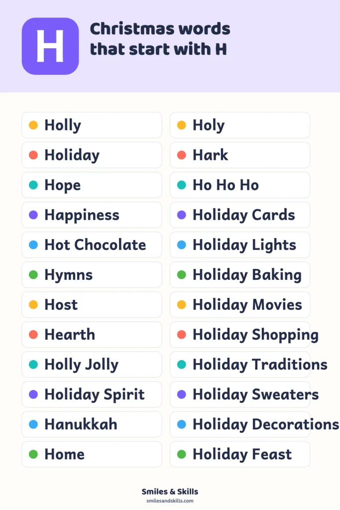 Christmas Words That Start With H: Holiday Vocabulary
