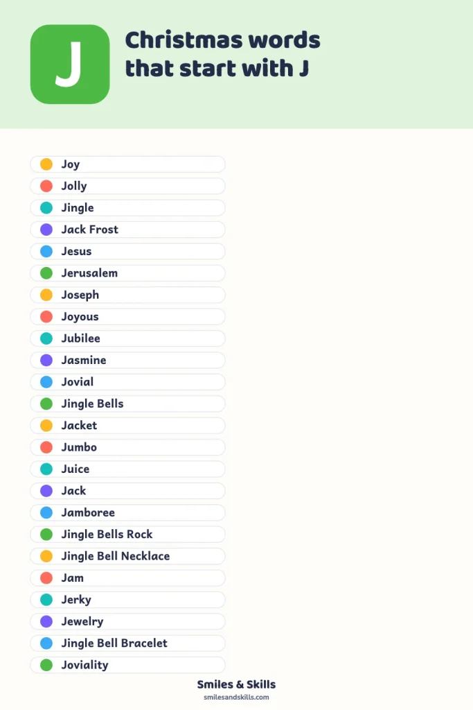 49 Christmas Words That Start With J