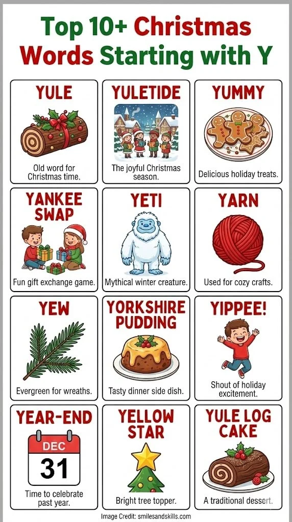 Christmas words starting with y