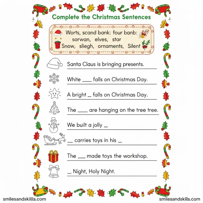Fill in the blank for the Christmas words s