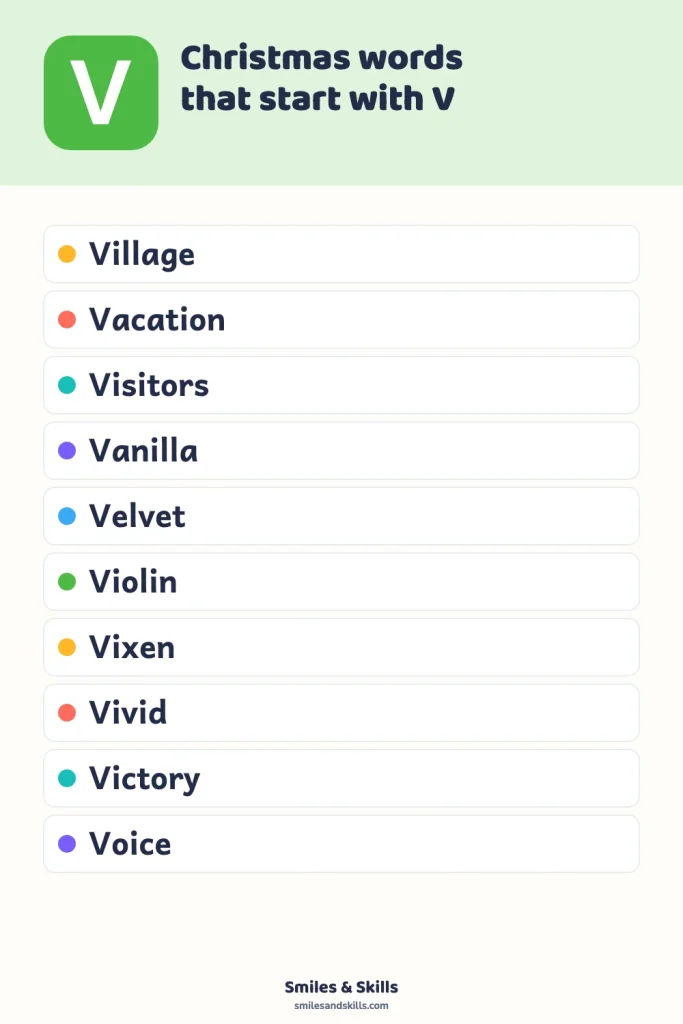 Christmas Words That Start With V: Vibrant Vocabulary