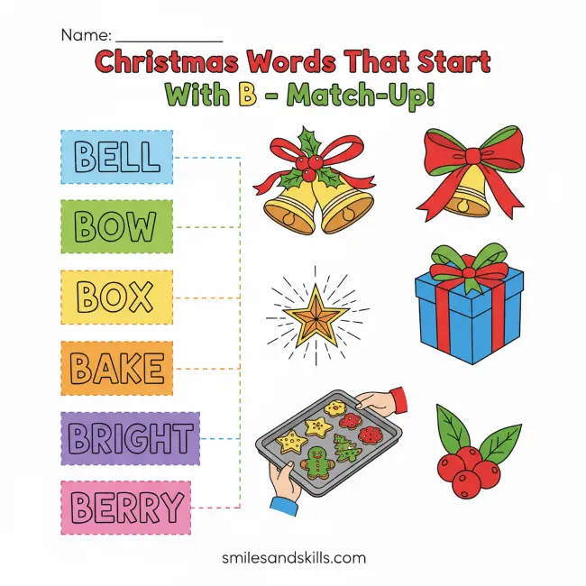 Christmas Words That Start With B – Match-Up