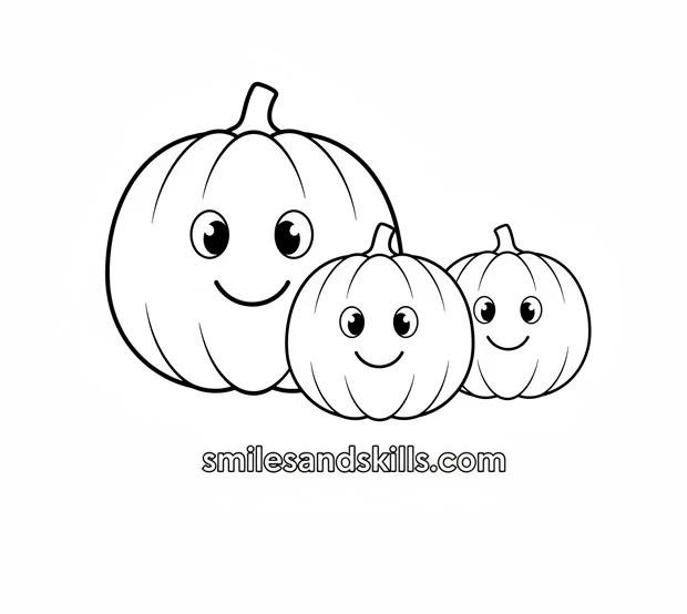 Cute adorable Pumpkin family