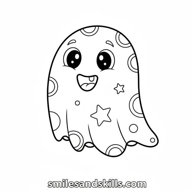 Friendly Cartoon Ghost Coloring Page